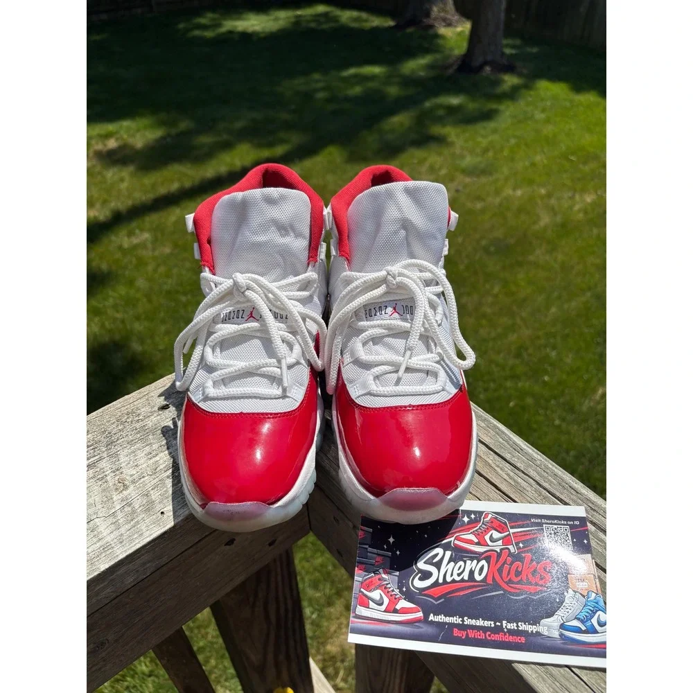 Air Jordan 11 Retro Cherry Varsity Red White CT8012-116 Mens Basketball Shoes